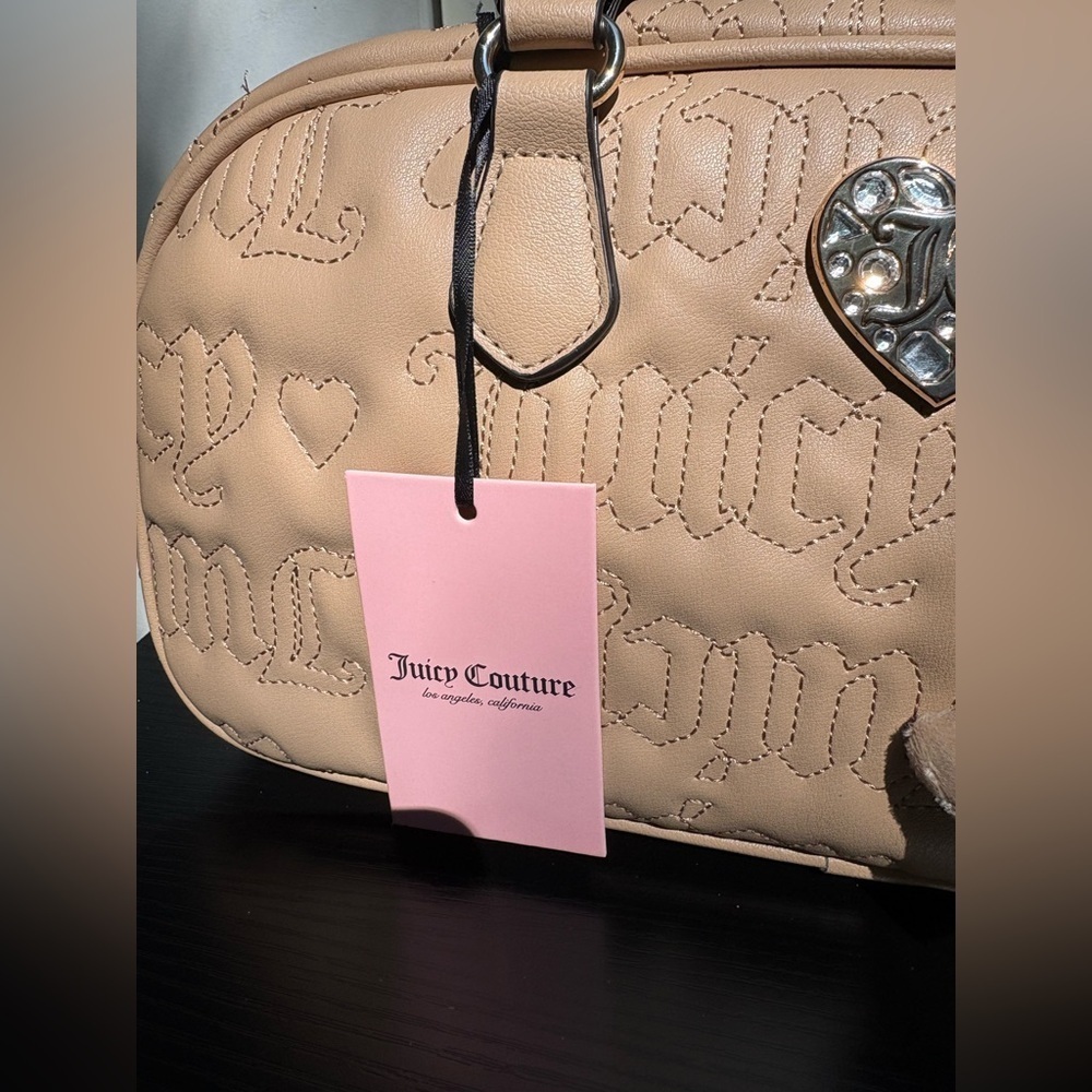 Juicy Couture NWT Lovely Girl Pecan Brown Satchel Bow Heart Bag w/ Charm 🤎 - Picture 10 of 14